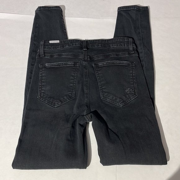 Lovers and Friends Mason Hi-Rise Skinny black sz 24 open knee denim jeans - Picture 6 of 10